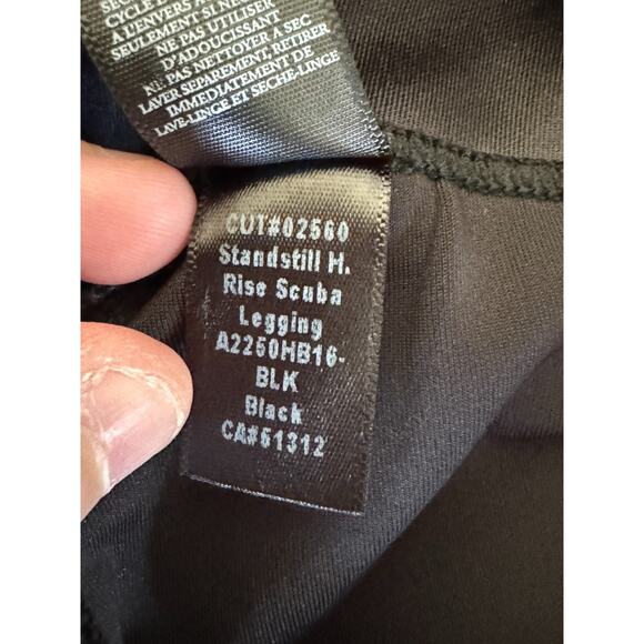 Koral Black High‎ Rise Scuba Leggings Small Ring Strap Detail Athleisure Pants - Picture 14 of 14